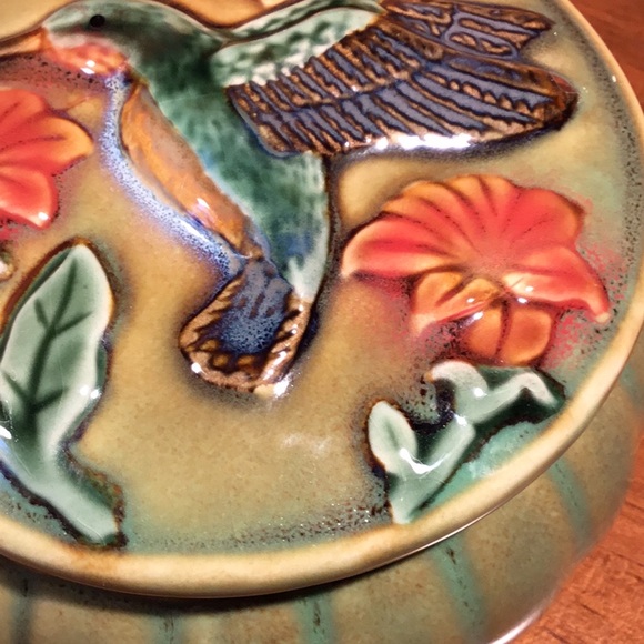 Vtg. Hummingbird Coynes & Co.Ceramic Trinket Box - Picture 8 of 14